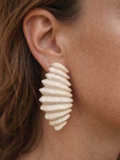 Vegan Ivory Pierced Earrings