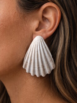Vegan Ivory Faux Shell Pierced Earrings