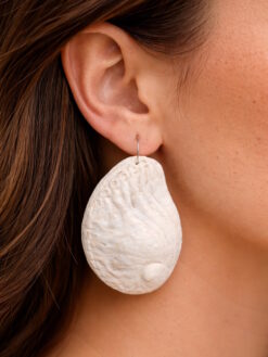 Vegan Ivory Faux Shell Pierced Earrings
