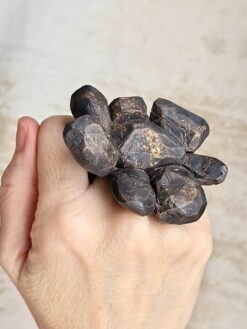 Alternative view of Black with Gold Sheen Flower Ring - Size 7