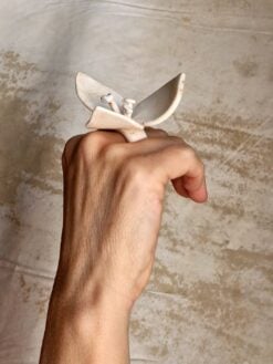 Alternative view of Vegan Ivory Flower Ring - Size 8