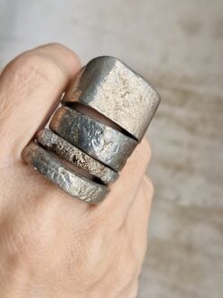 White Bronze Plated Alloy Rings (Set of 4)- Size 10.5