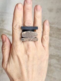 Alternative view of White Bronze Plated Alloy Rings (Set of 4) - Size 6