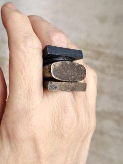 White Bronze Plated Alloy Rings (Set of 4) - Size 6