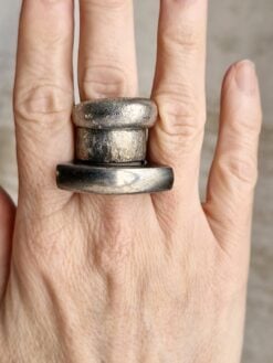 White Bronze Plated Alloy Rings (Set of 3) - Size 7