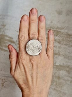 Alternative view of White Bronze Plated Alloy Ring - Size 7.5