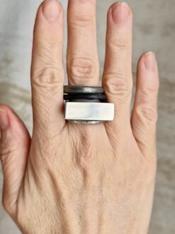 White Bronze Plated Alloy Rings (Set of 4) - Size 7.5