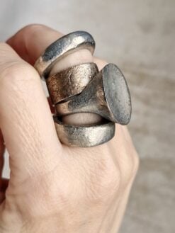 White Bronze Plated Alloy Rings (Set of 4) - Size 8