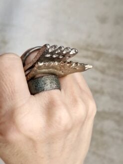 White Bronze Plated Alloy Rings (Set of 5) - Size 8.5