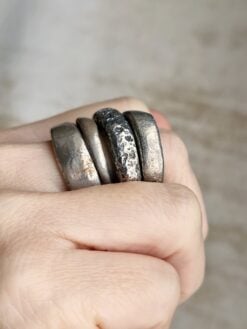 Alternative view of White Bronze Plated Alloy Rings (Set of 4) - Size 8.5