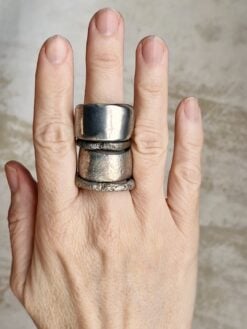 Alternative view of White Bronze Plated Alloy Rings (Set of 4) - Size 9.5
