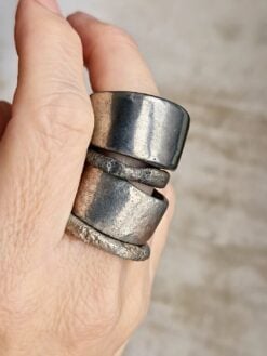 White Bronze Plated Alloy Rings (Set of 4) - Size 9.5