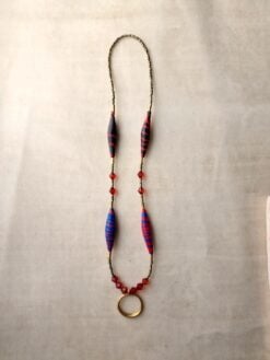 Red, Blue & Nickle Free Gold Plated Pendant Necklace