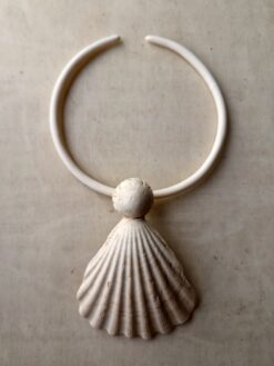 Alternative view of Vegan Ivory Collar Necklace with Faux Shell - Adjustable Size