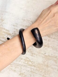 Black with Gold Sheen Snake Cuff - Size M