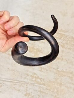 Alternative view of Black with Gold Sheen Snake Cuff - Size M