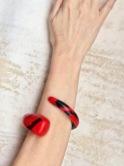Red & Black Snake Cuff - Size S