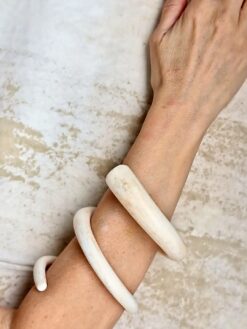 Vegan Ivory Snake Cuff - Size L