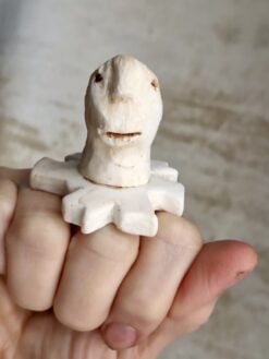 Vegan Ivory Sculptured Ring - Size 7