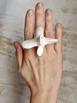 Vegan Ivory Sculptured Ring - Size 7.5
