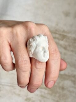 Vegan Ivory Sculptured Ring - Size 7.5