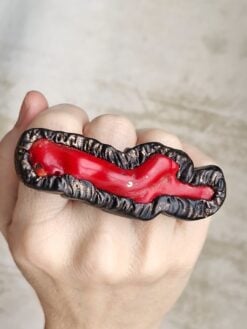 Red & Black Ring - Size 8