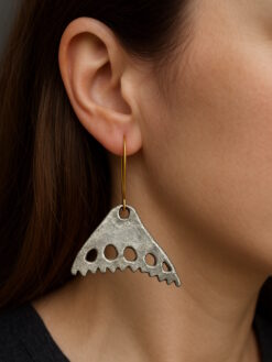 White Bronze Plated Alloy Pierced Earrings
