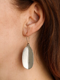 White Bronze Plated Alloy Pierced Earrings