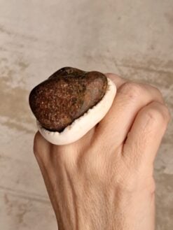 Brown Leopard Skin Jasper Ring - Size 7