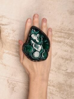 Alternative view of Malachite Ring - Size 7