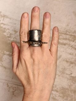 White Bronze Plated Alloy Rings (Set of 3) - Size 7.5