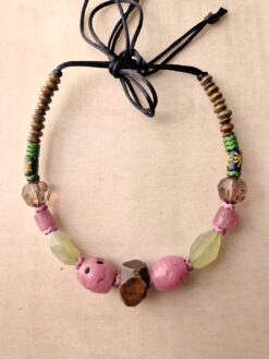 Alternative view of Pink & Green Necklace (Adjustable Length)