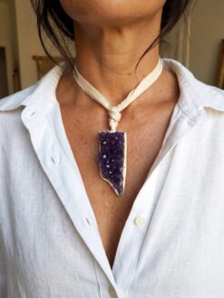 Amethyst Crystal Necklace (Adjustable Length)