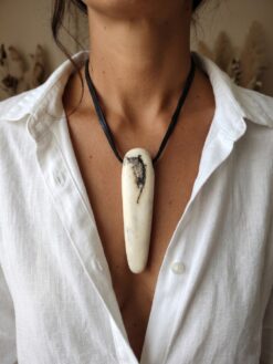 Vegan Ivory Pendant Necklace (Adjustable Length)