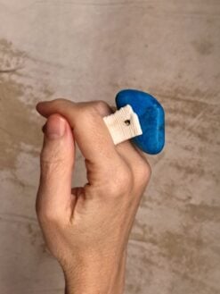 Blue Howlite & Vegan Ivory Spin Ring - Size 7.5