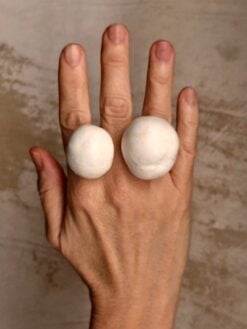 Alternative view of Vegan Ivory Sculptured Ring - Size 8