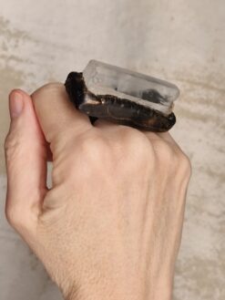 Alternative view of Rock Crystal Pointer Stone Ring - Size 7.5