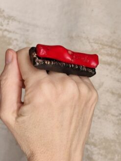Alternative view of Red & Black Ring - Size 7.5