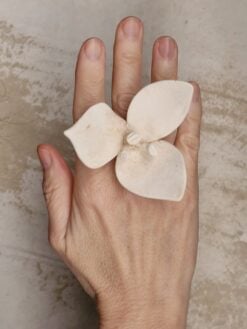 Vegan Ivory Flower Ring - Size 7.5