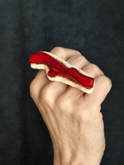 Alternative view of Red & Vegan Ivory Ring - Size 7.5