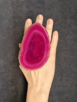 Pink Sliced Agate & Vegan Ivory Ring - Size 10.5