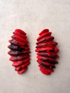 Alternative view of Red & Black Pierced Earrings (13g | 0.45 oz each)