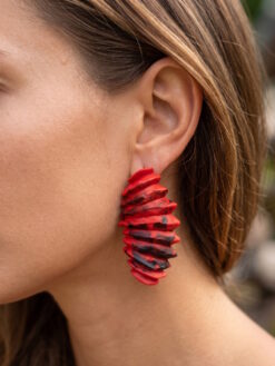 Red & Black Pierced Earrings (13g | 0.45 oz each)