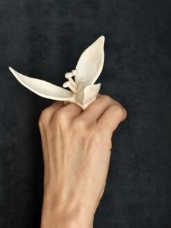 Alternative view of Vegan Ivory Flower Ring - Size 7