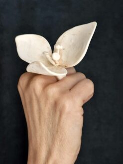 Alternative view of Vegan Ivory Flower Ring - Size 7