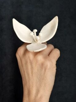 Alternative view of Vegan Ivory Flower Ring - Size 7