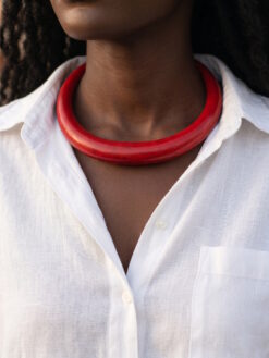 Red Collar Necklace - Size Medium