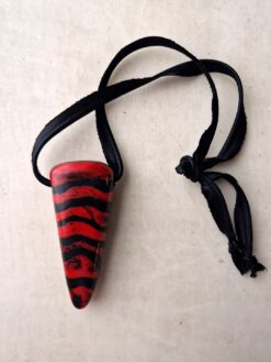 Alternative view of Red & Black Pendant Necklace (Adjustable Length)