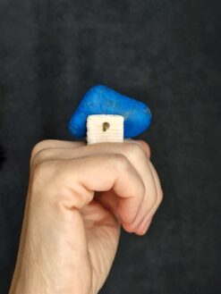 Alternative view of Blue Howlite & Vegan Ivory Spin Ring - Size 6.5