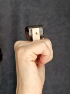 Alternative view of Black Bead & Vegan Ivory Spin Ring - Size 7